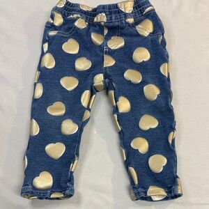 Guess - Kids Blue Jeans/Jeggings with Gold Heart Pattern